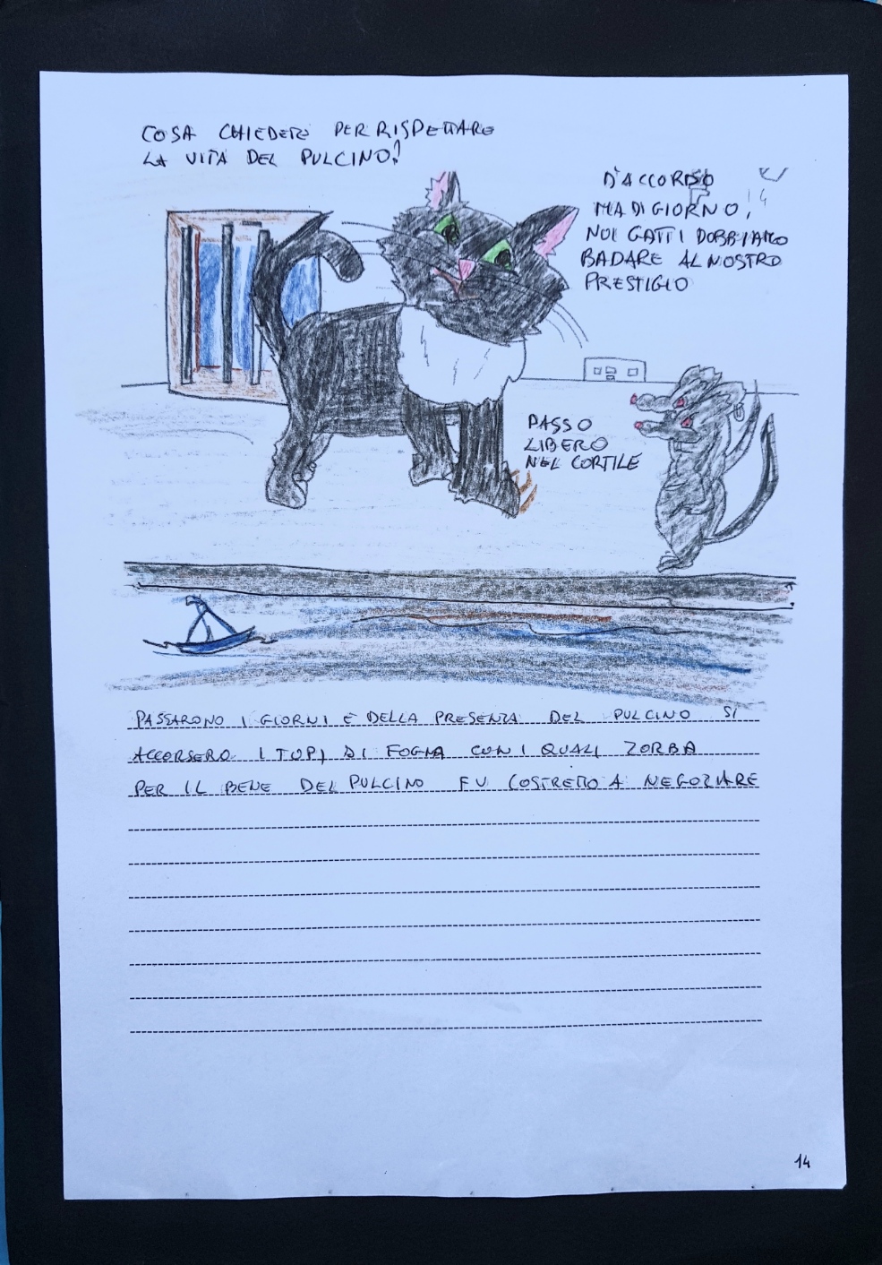 Rappresentazione grafica e drammatizzazione del libro “la gabbianella e il gatto che le insegno a volare”, la classe 1C Scuola Secondari di primo grado by Massi - Illustrated by Alunni 1° C - Ourboox.com