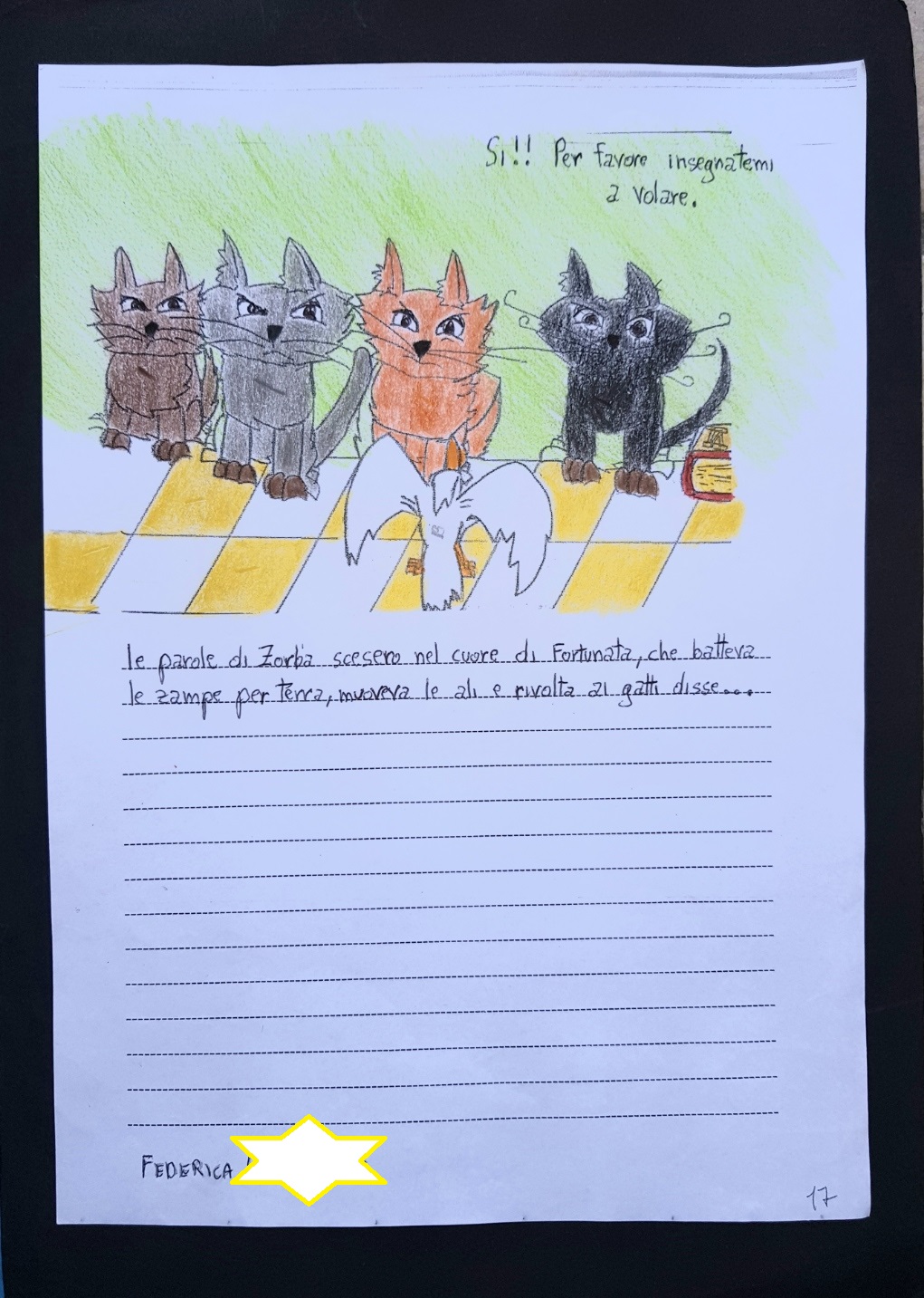 Rappresentazione grafica e drammatizzazione del libro “la gabbianella e il gatto che le insegno a volare”, la classe 1C Scuola Secondari di primo grado by Massi - Illustrated by Alunni 1° C - Ourboox.com