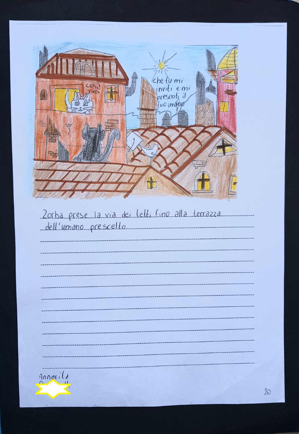 Rappresentazione grafica e drammatizzazione del libro “la gabbianella e il gatto che le insegno a volare”, la classe 1C Scuola Secondari di primo grado by Massi - Illustrated by Alunni 1° C - Ourboox.com