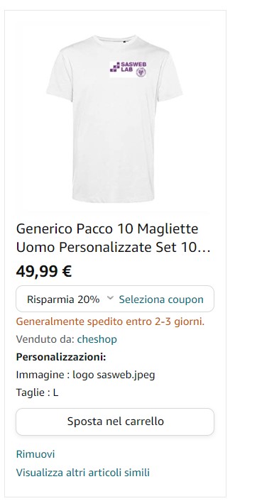 Preventivi Amazon per gadget Sasweb by Alberto Bison - Ourboox.com