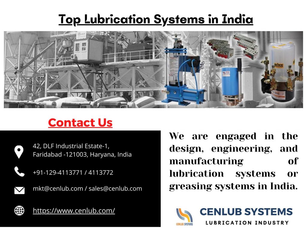 Top Lubrication System in India by Cenlub Systems - Ourboox.com