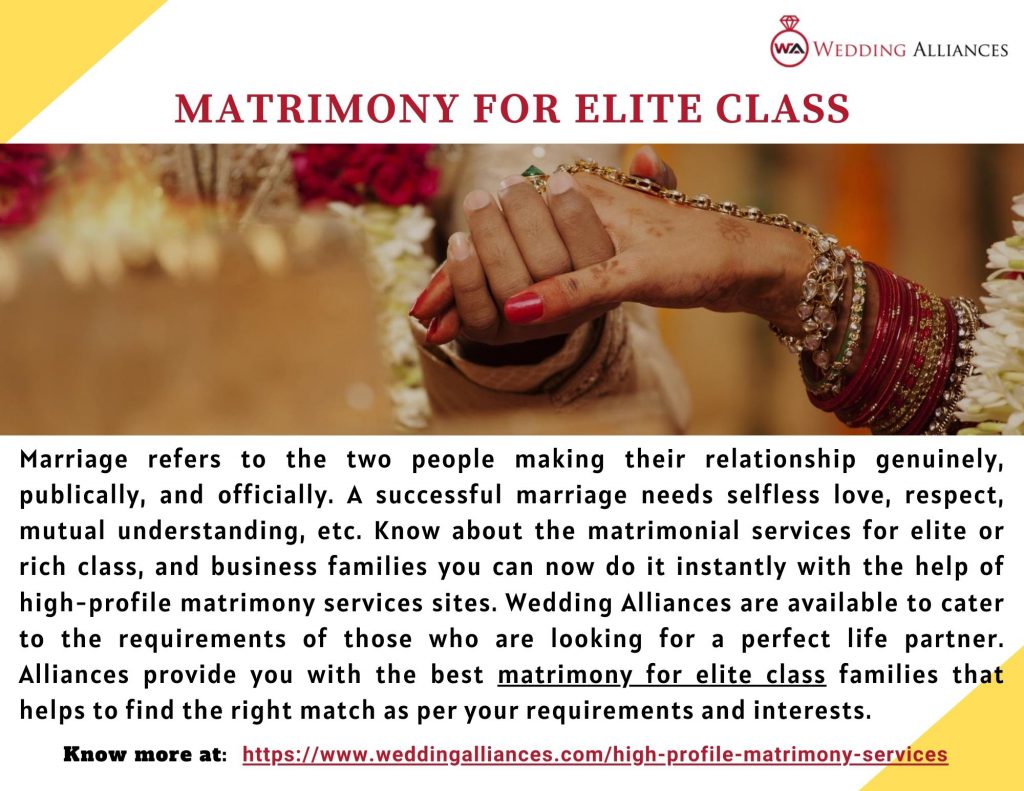 Top Matrimony for Elite Class Families by Wedding Alliances - Ourboox.com