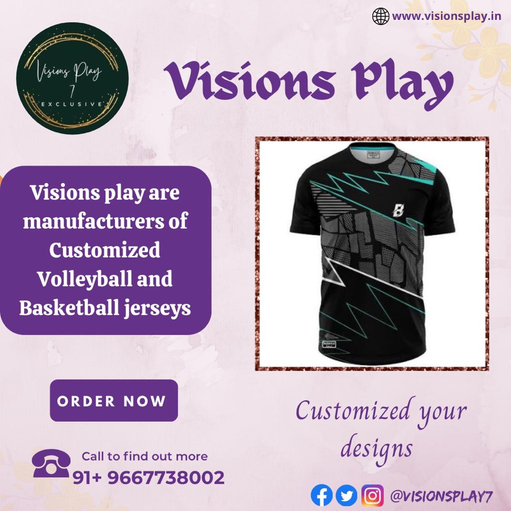 Visions Play by visions play - Illustrated by Visions play is manufacturer of Customized Cricket/football/volleyball/kabaddi/basketball, etc Jersey Manufacturer in Delhi Sweat proof and stretchable and can be used in all seasons summers, winters, and rainy seasons. Materials which we use are to make jerseys are dot net fabric, Crown net, Micro PP, breathable mesh. Our Stitching process for customized cricket jerseys is up to the make, we will make sure all stitches are done in the best also the jersey which is made goes through a proper stitching process. We give the option of Unlimited Color and design which can be given by the customer. We are leading manufacturers in Delhi and can cater all across the world. The fabric of the Tshirt – Round/collar/V Neck/chinese collar neck t-shirt The fabric of Shorts – Dotnet/Crownet fabric with stretchable lycra Types of Print we do on Jersey – Sublimation – Screen Print – rubbe - Ourboox.com