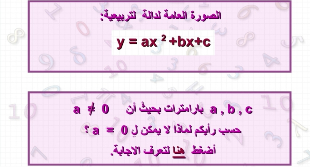 الدالة التربيعية by Sukar asad - Illustrated by סוכר אסף - Ourboox.com