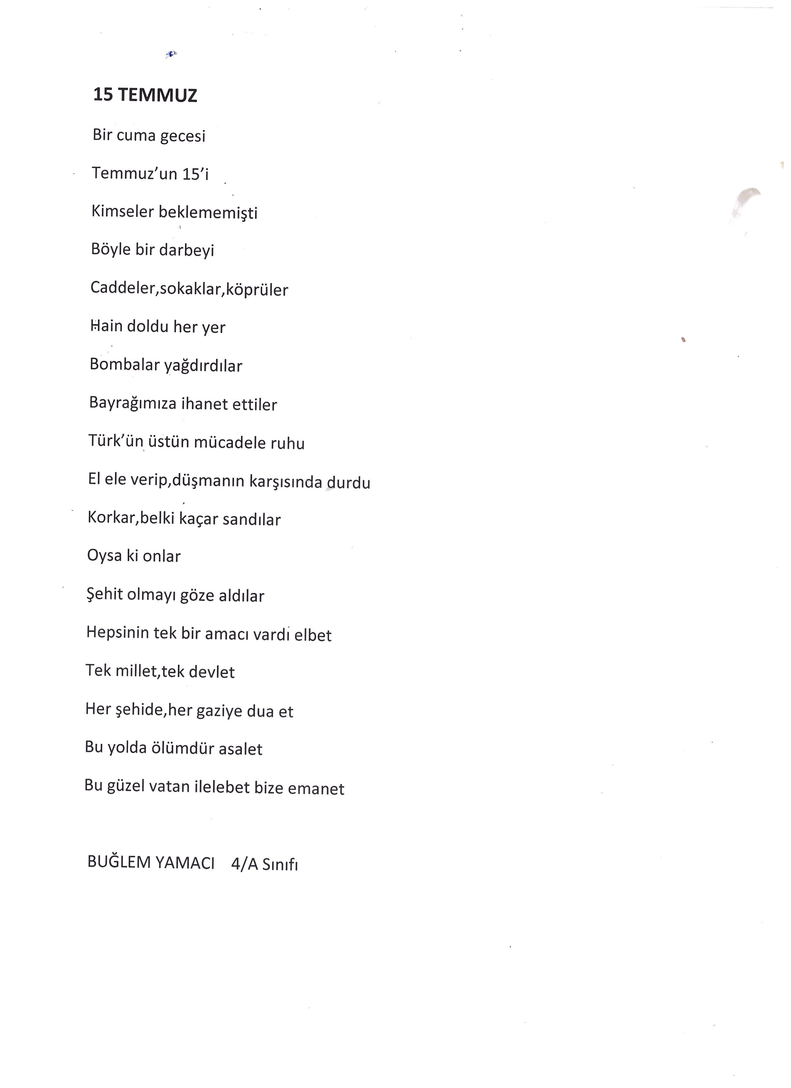 OYAKKENT İLKOKULUNDAN 15 TEMMUZ’A BAKIŞ by OYAKKENT İLKOKULU - Illustrated by 4. sınıf öğrencileri - Ourboox.com