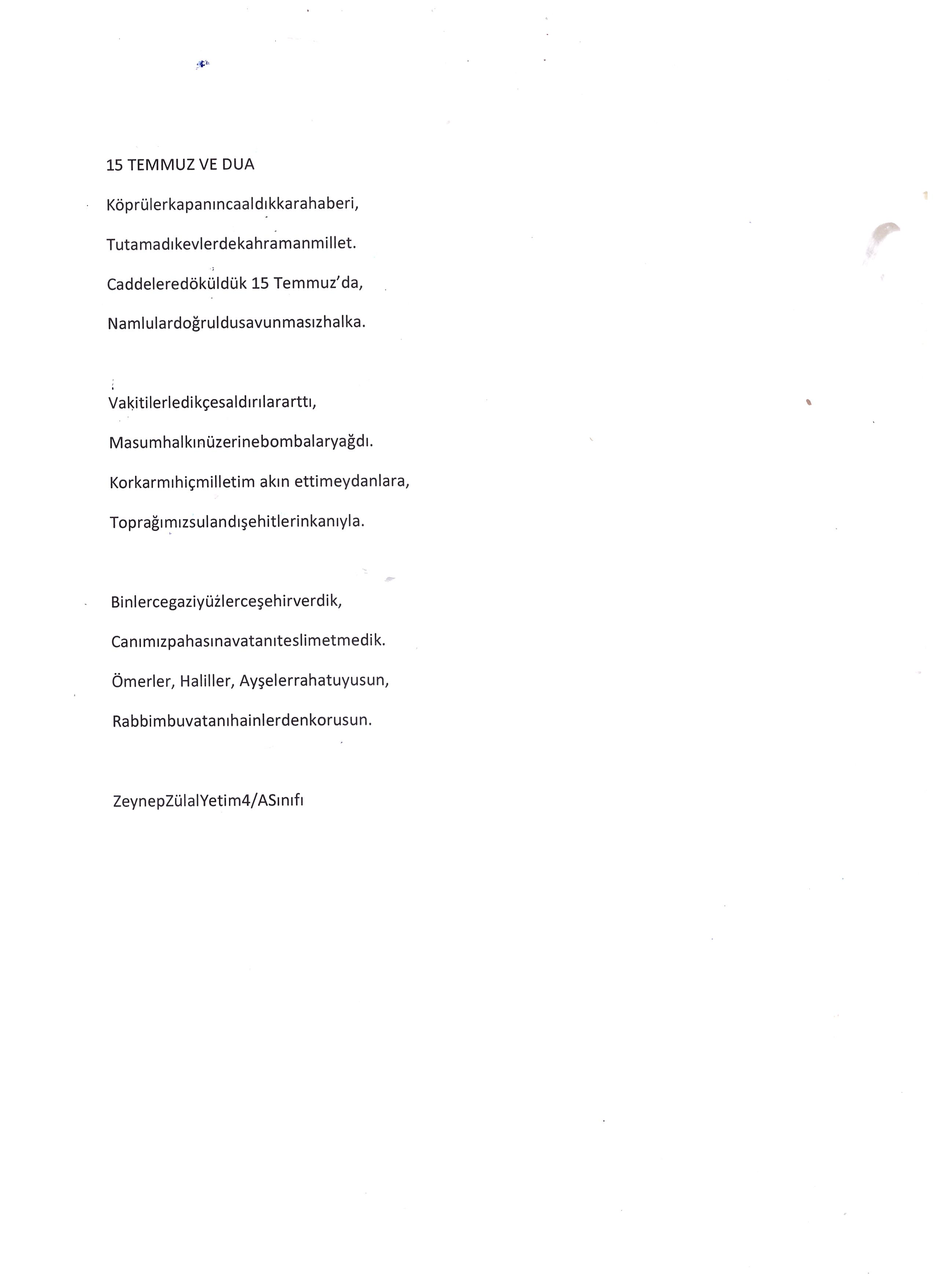 OYAKKENT İLKOKULUNDAN 15 TEMMUZ’A BAKIŞ by OYAKKENT İLKOKULU - Illustrated by 4. sınıf öğrencileri - Ourboox.com