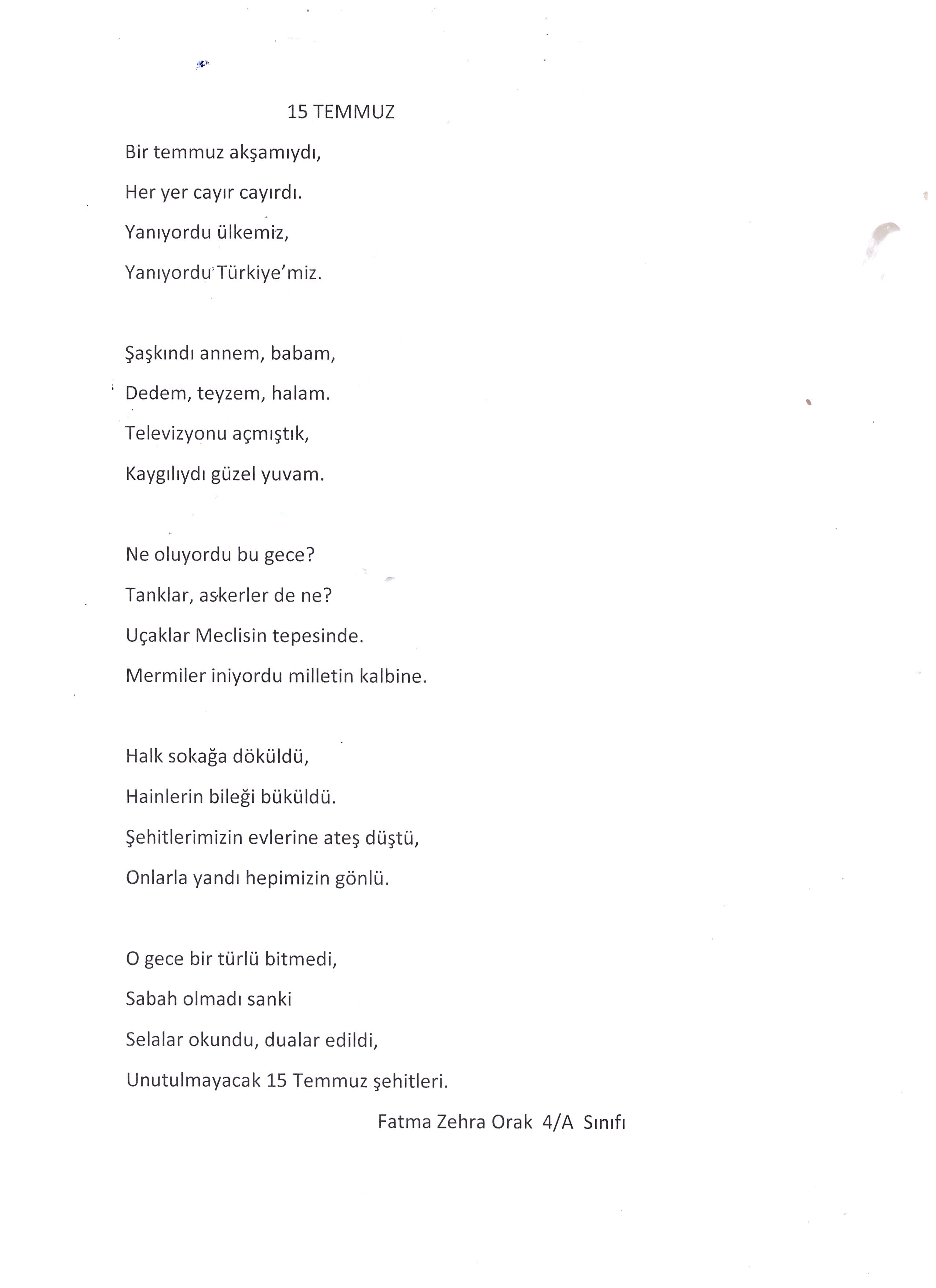 OYAKKENT İLKOKULUNDAN 15 TEMMUZ’A BAKIŞ by OYAKKENT İLKOKULU - Illustrated by 4. sınıf öğrencileri - Ourboox.com