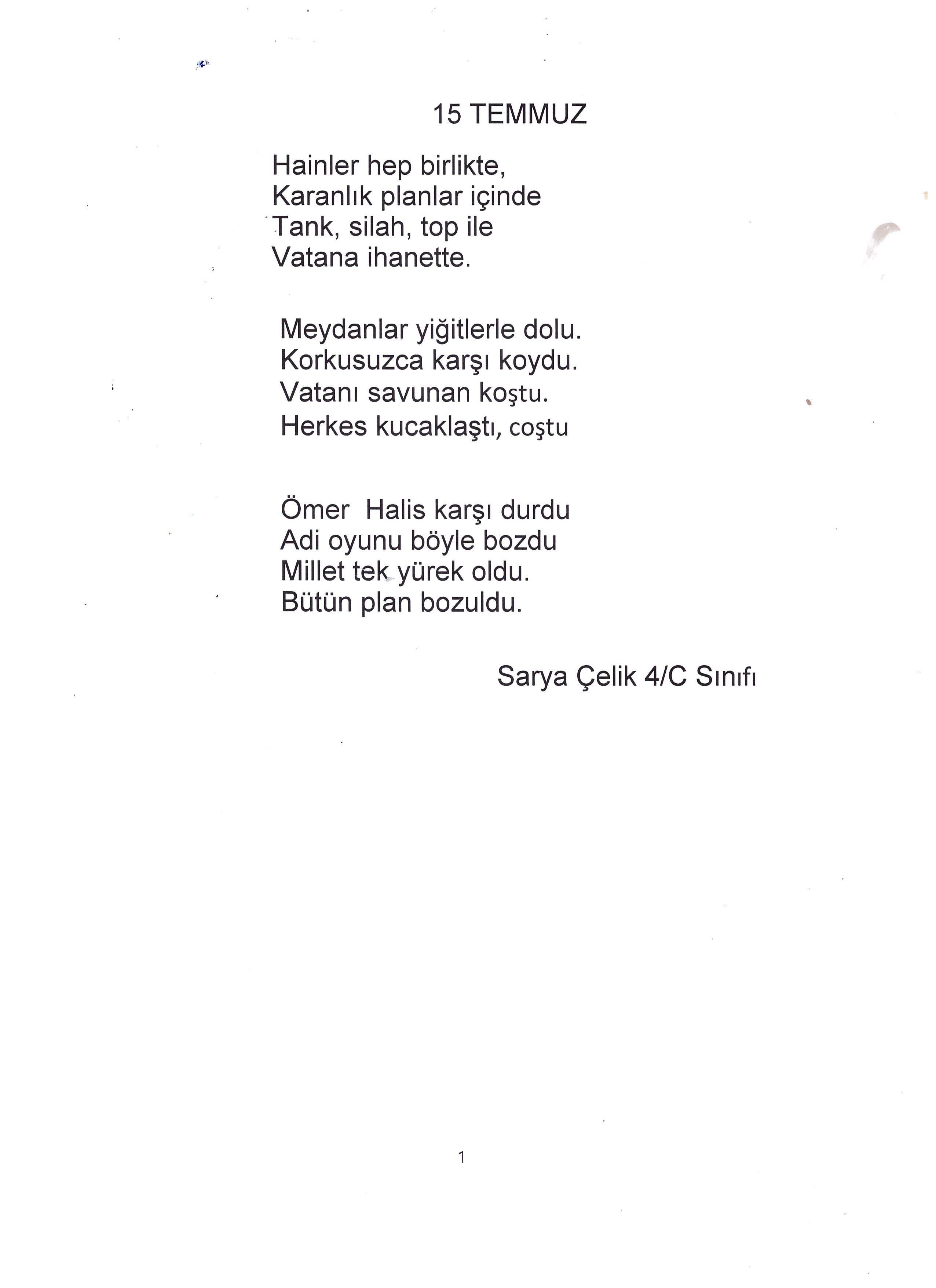 OYAKKENT İLKOKULUNDAN 15 TEMMUZ’A BAKIŞ by OYAKKENT İLKOKULU - Illustrated by 4. sınıf öğrencileri - Ourboox.com