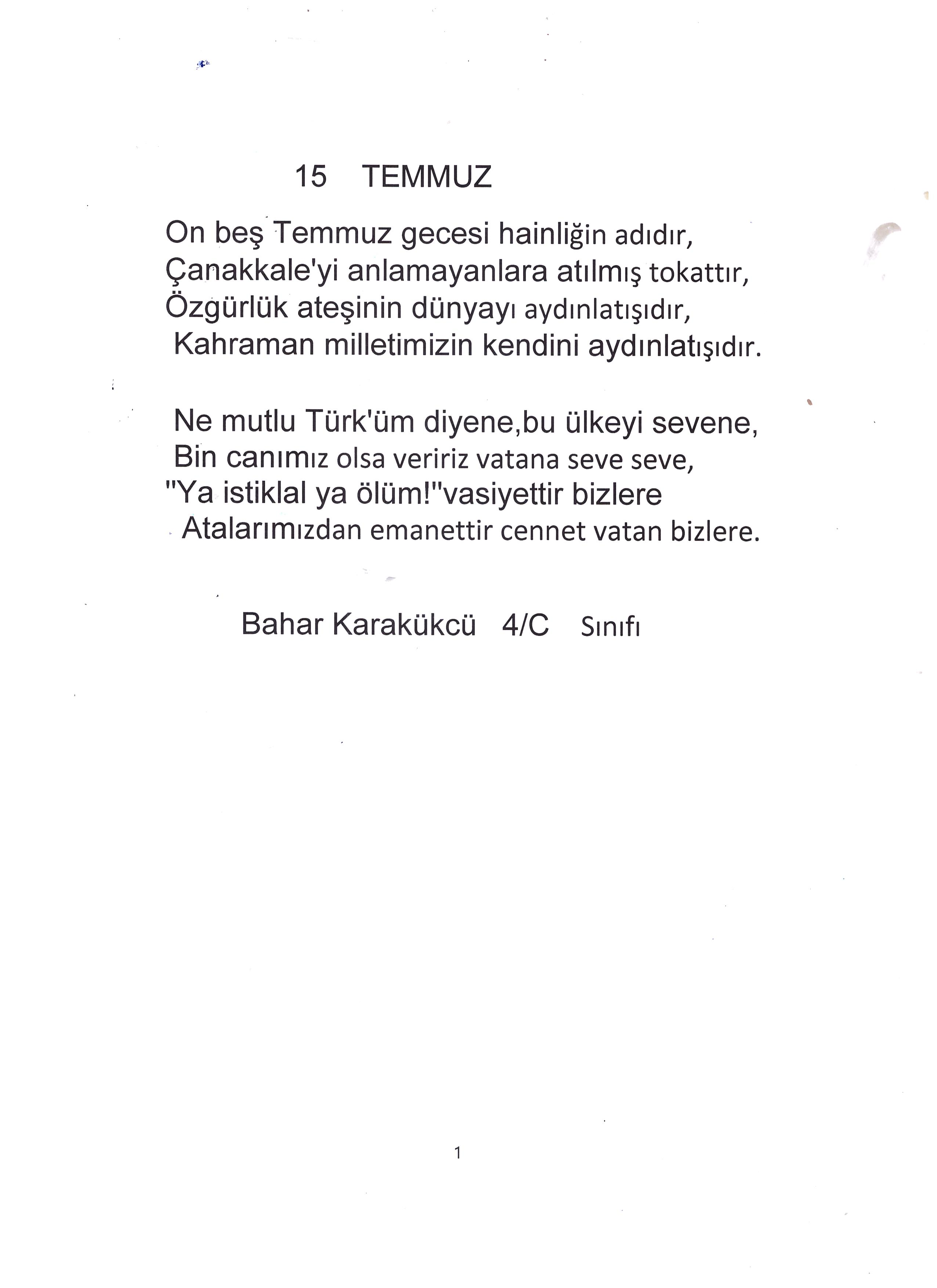 OYAKKENT İLKOKULUNDAN 15 TEMMUZ’A BAKIŞ by OYAKKENT İLKOKULU - Illustrated by 4. sınıf öğrencileri - Ourboox.com