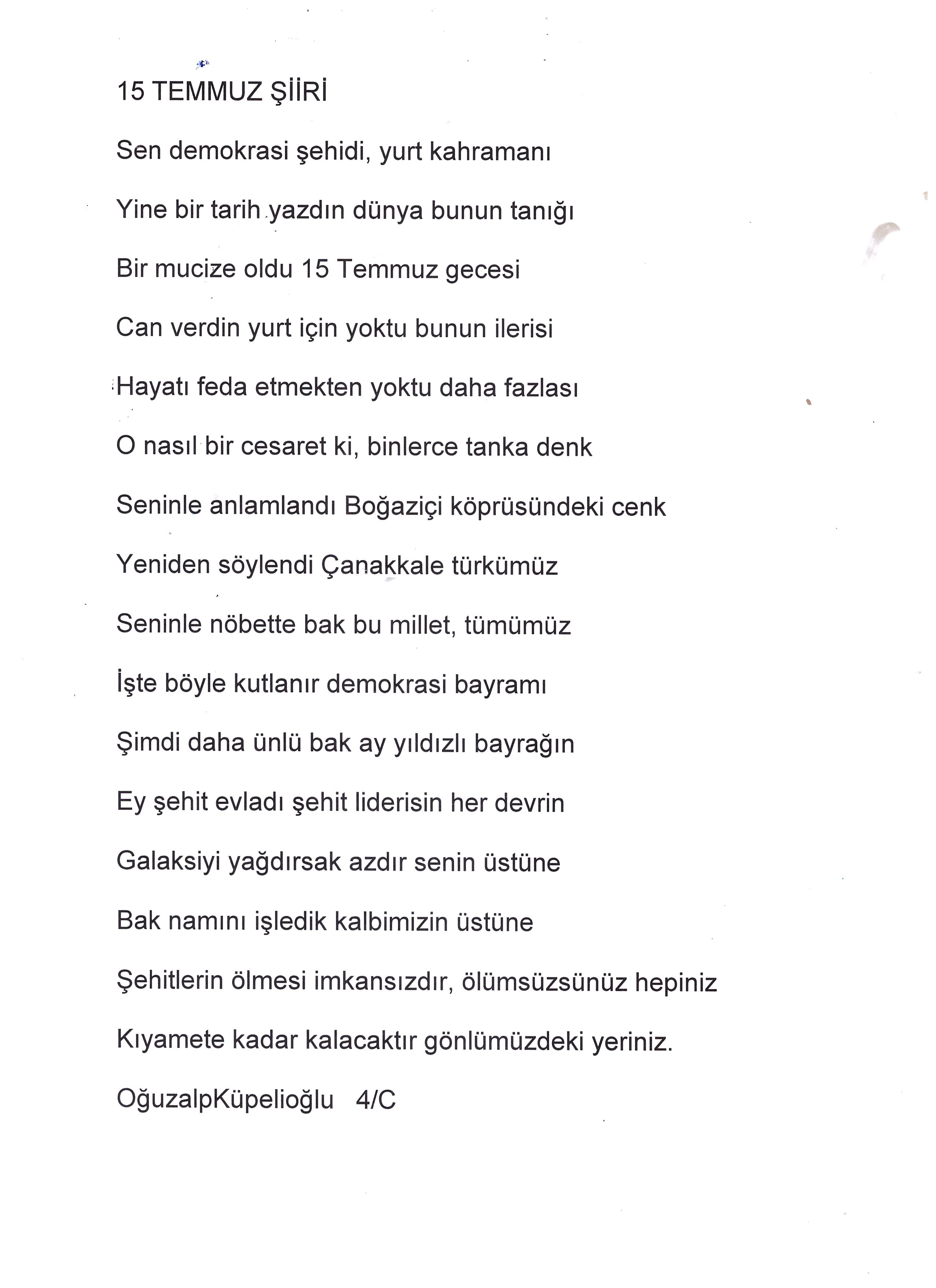 OYAKKENT İLKOKULUNDAN 15 TEMMUZ’A BAKIŞ by OYAKKENT İLKOKULU - Illustrated by 4. sınıf öğrencileri - Ourboox.com