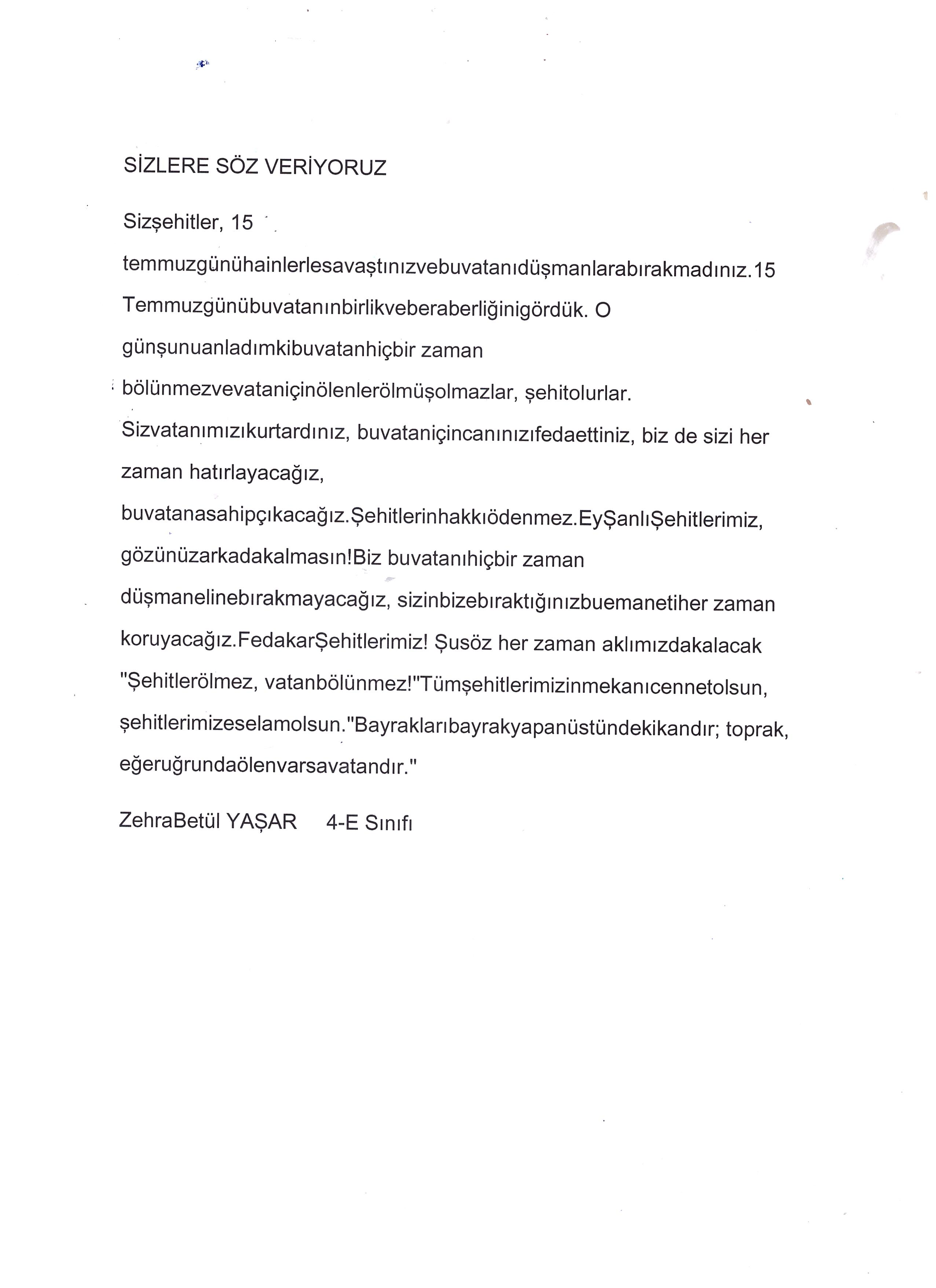 OYAKKENT İLKOKULUNDAN 15 TEMMUZ’A BAKIŞ by OYAKKENT İLKOKULU - Illustrated by 4. sınıf öğrencileri - Ourboox.com