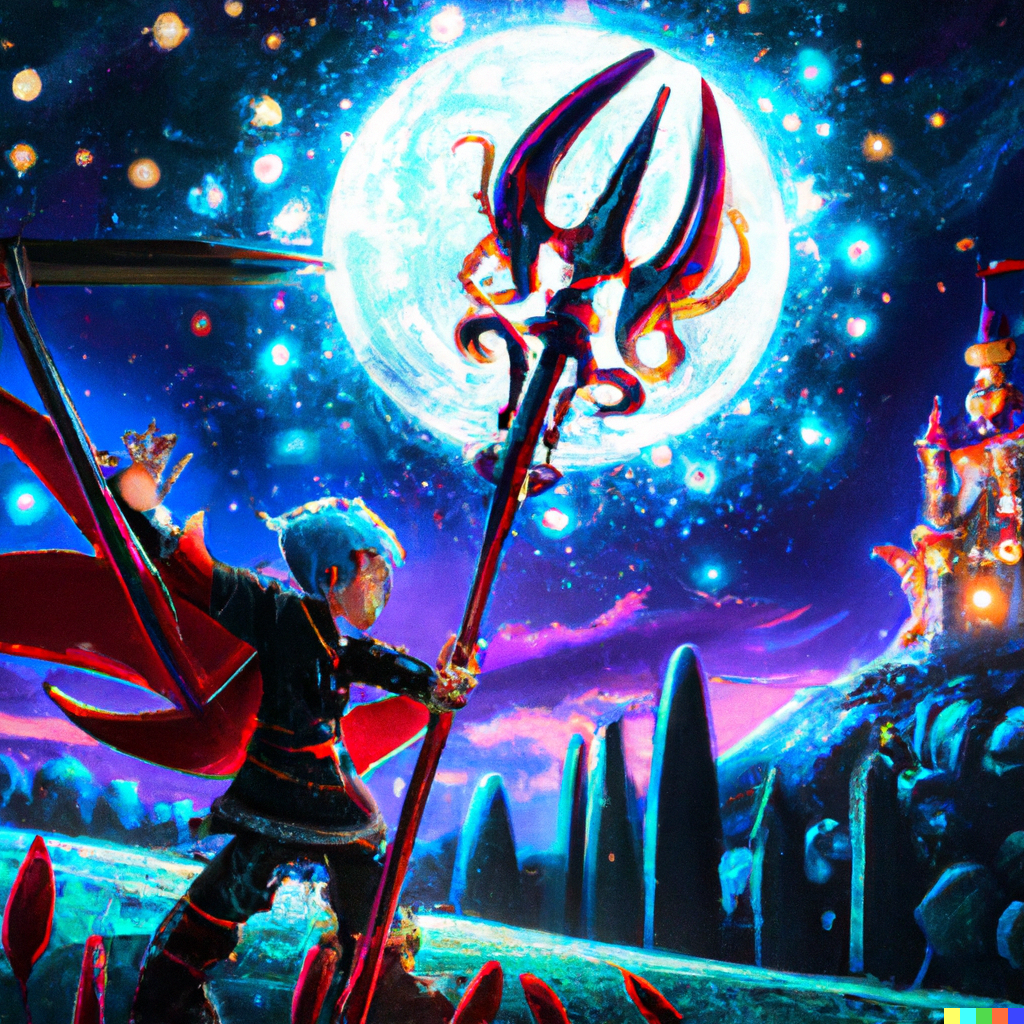 Will standing before the great fight with his trident.