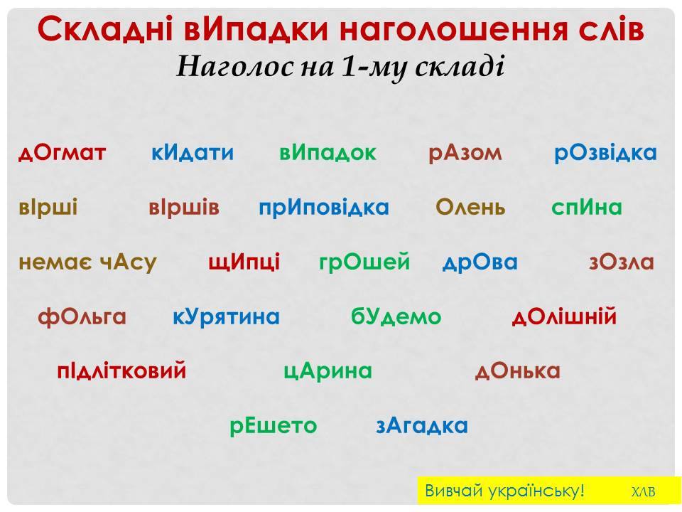 Наголоси в українській мові by Plakida Nina - Ourboox.com