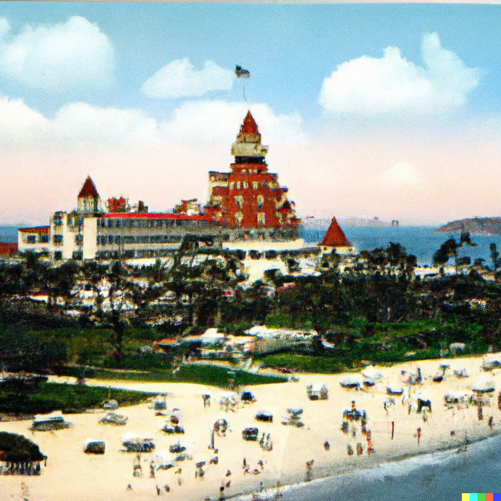 “Coronado Island: A History of Beauty and Luxury” by Liad Neeman - Illustrated by DALL-E 2 - Ourboox.com