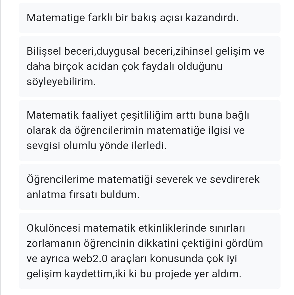 MATHEMATICH TIME öğretmen son anketi /MATHEMATICH TIME teacher final survey by Fatma Aksoy - Ourboox.com
