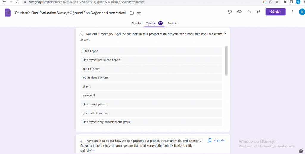 SAVING THE PLANET STUDENT FINAL SURVEY REPORT by ruya yalcin - Illustrated by Rüya Yalçın - Ourboox.com