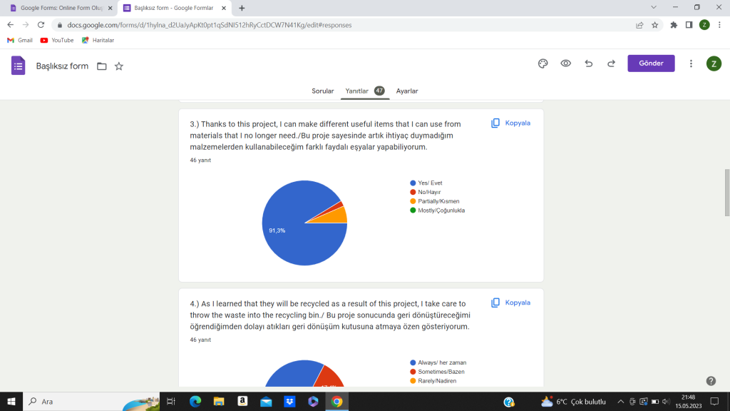 RETURN THE PROJECT STUDENT POST EVALUATION QUESTIONNAIRE REPORT by Zeynep KALKAN - Ourboox.com
