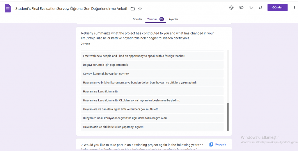 SAVING THE PLANET STUDENT FINAL SURVEY REPORT by ruya yalcin - Illustrated by Rüya Yalçın - Ourboox.com