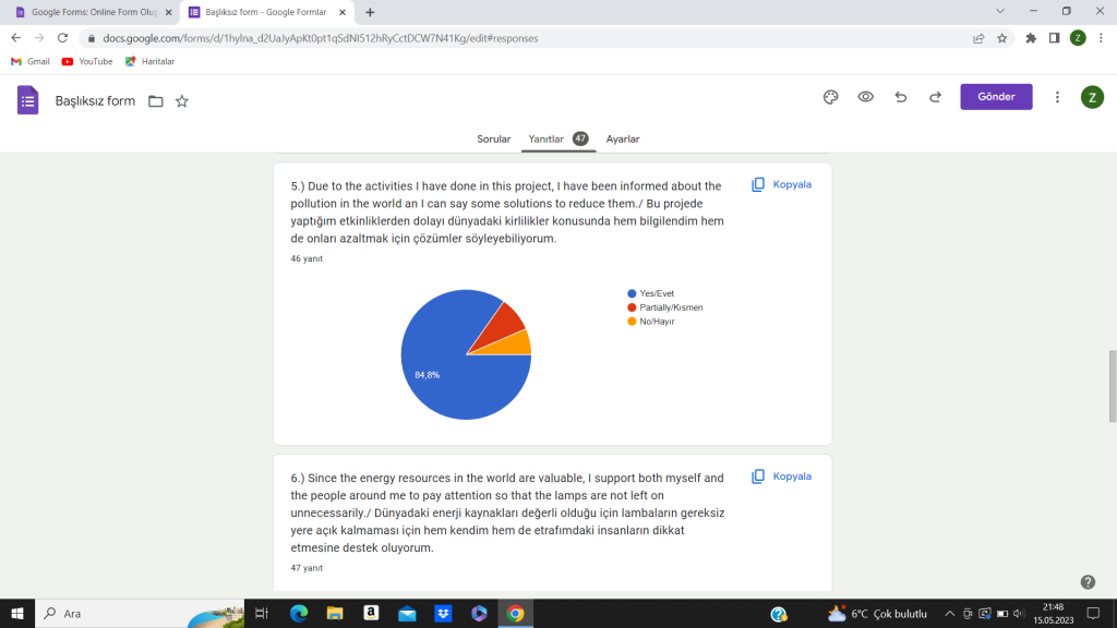 RETURN THE PROJECT STUDENT POST EVALUATION QUESTIONNAIRE REPORT by Zeynep KALKAN - Ourboox.com