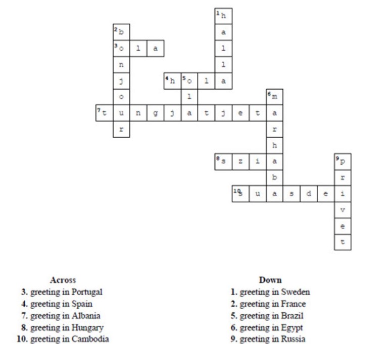 E book of a Magazine with Crossword puzzles about GREETINGS by Neslihan GÖK - Ourboox.com