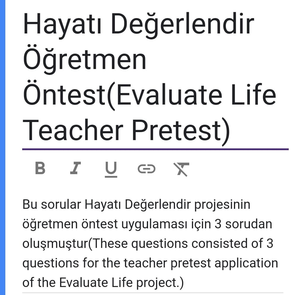 HAYATI DEĞERLENDİR ÖĞRETMEN ÖN TEST(EVALUTE LİFE TEACHER PRETEST) by Abdulbasit KUŞÇA - Ourboox.com