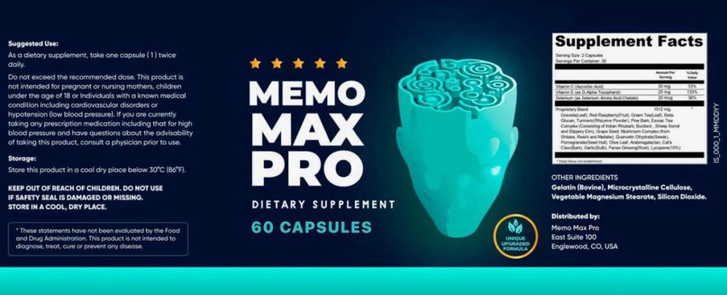 Memo Max Pro Ingredients Alert ⚠ Must You Need To Know by Health Care - Ourboox.com