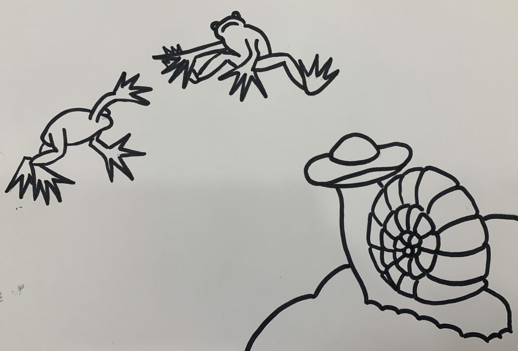 Iris and froggies by Oksana Havrylenko - Illustrated by Oksana Havrylenko - Ourboox.com