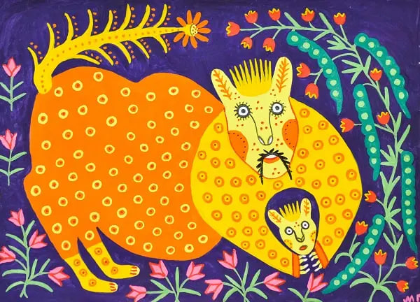 Ведмедиця із малюком Мария Авксентьевна Примаченко 1988