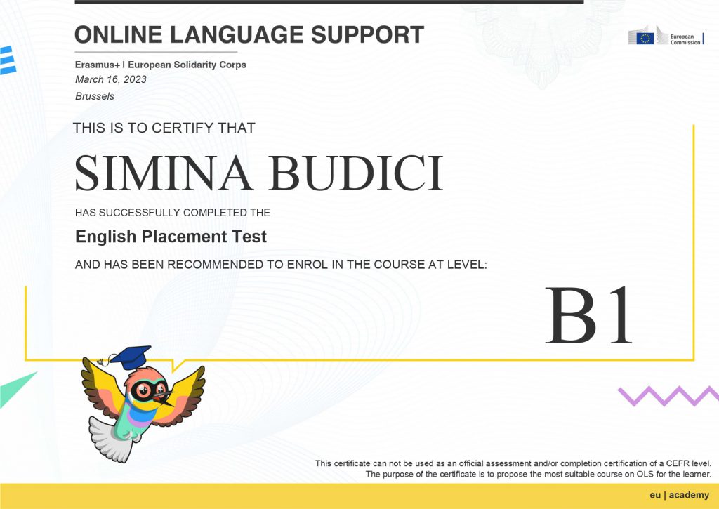 English plasement test Certificate OLS by CSO - Illustrated by clasa a XII-a F - Ourboox.com