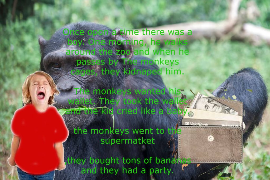 The monkeys and the boy by Davidi - Ourboox.com