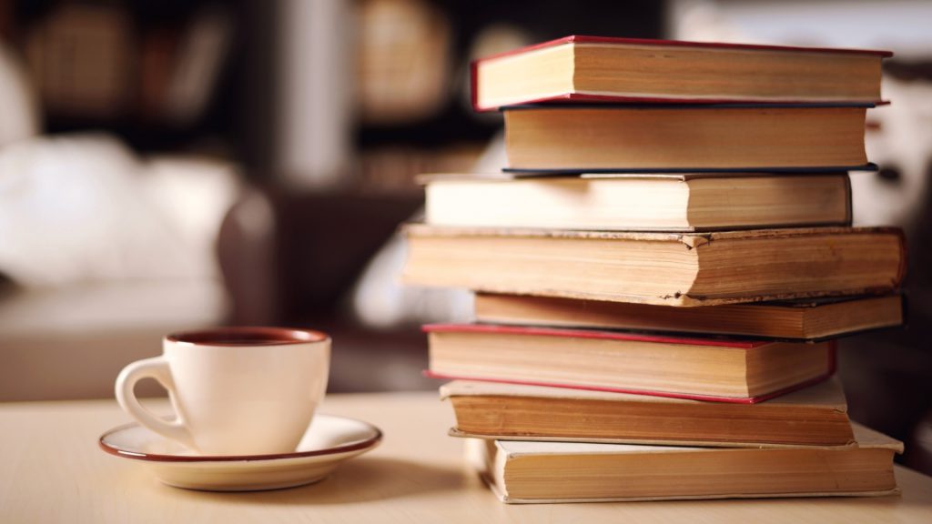 Books with a cup of tea