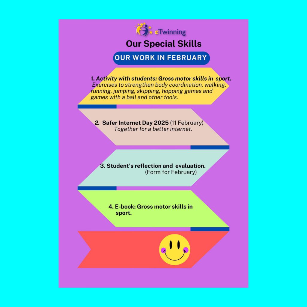 eTwinning project “Our Special skills”. Activity: Groos Motor Skills in sports by Iraida - Illustrated by Iraida Čerenkova - Ourboox.com