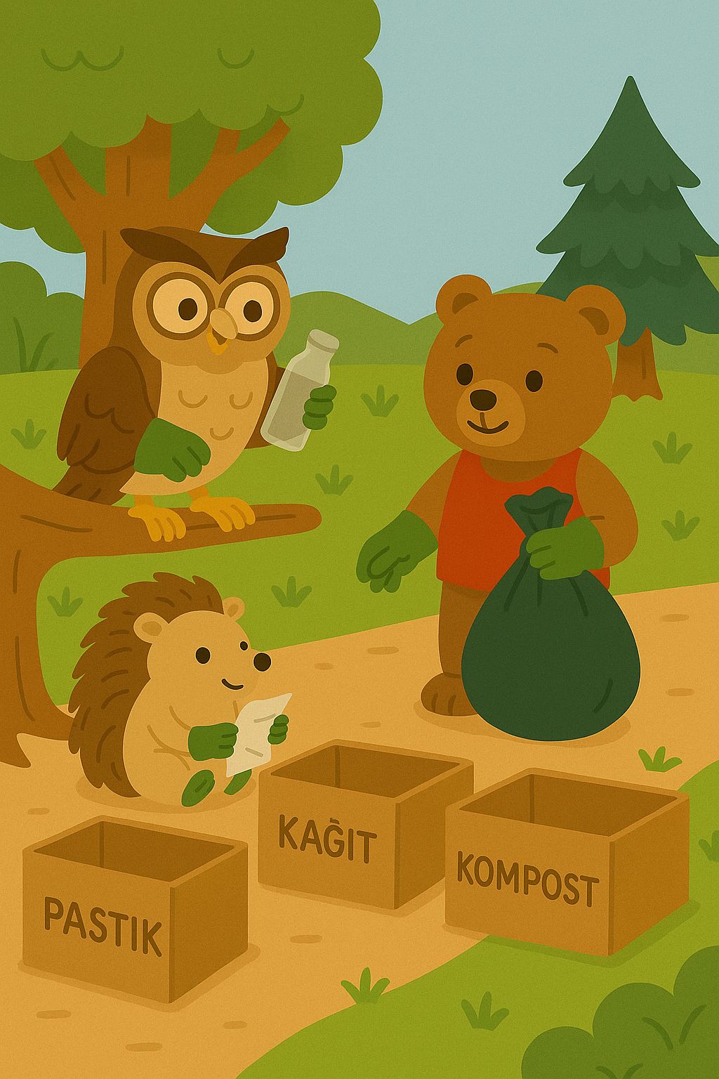 Minik Ayı Ormanda Temizlik Yapıyor by adem çeçan - Illustrated by Arda Akıncan- Zeynep Aldanmaz- Hatice Kübra Taş- Adem Çeçan - Ourboox.com