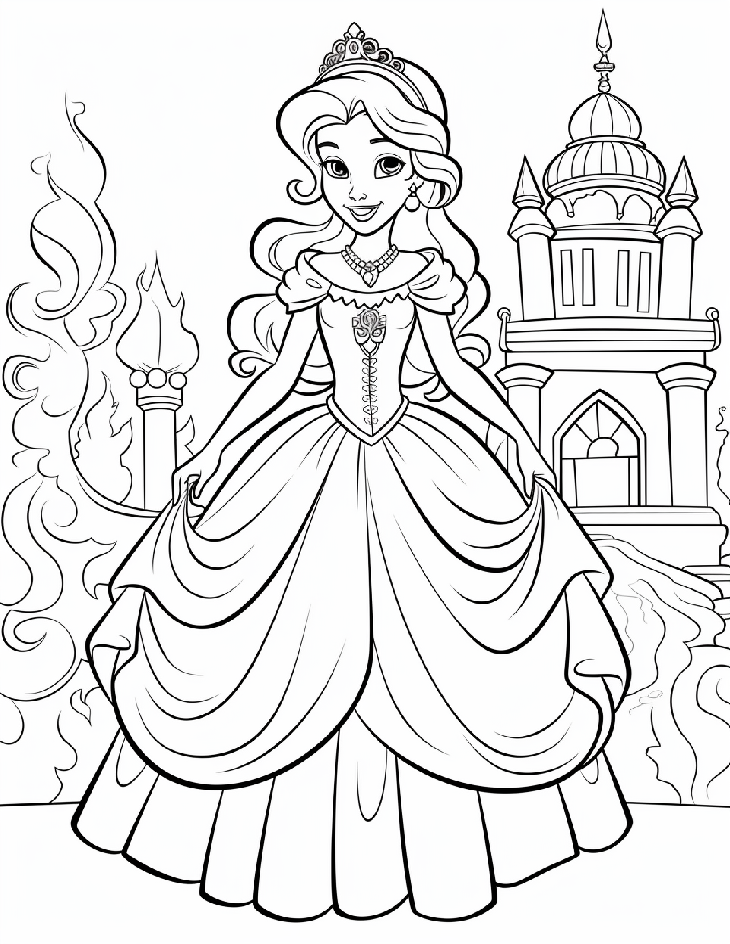 Coloring Pages 50 Princesses by Maryna - Ourboox.com