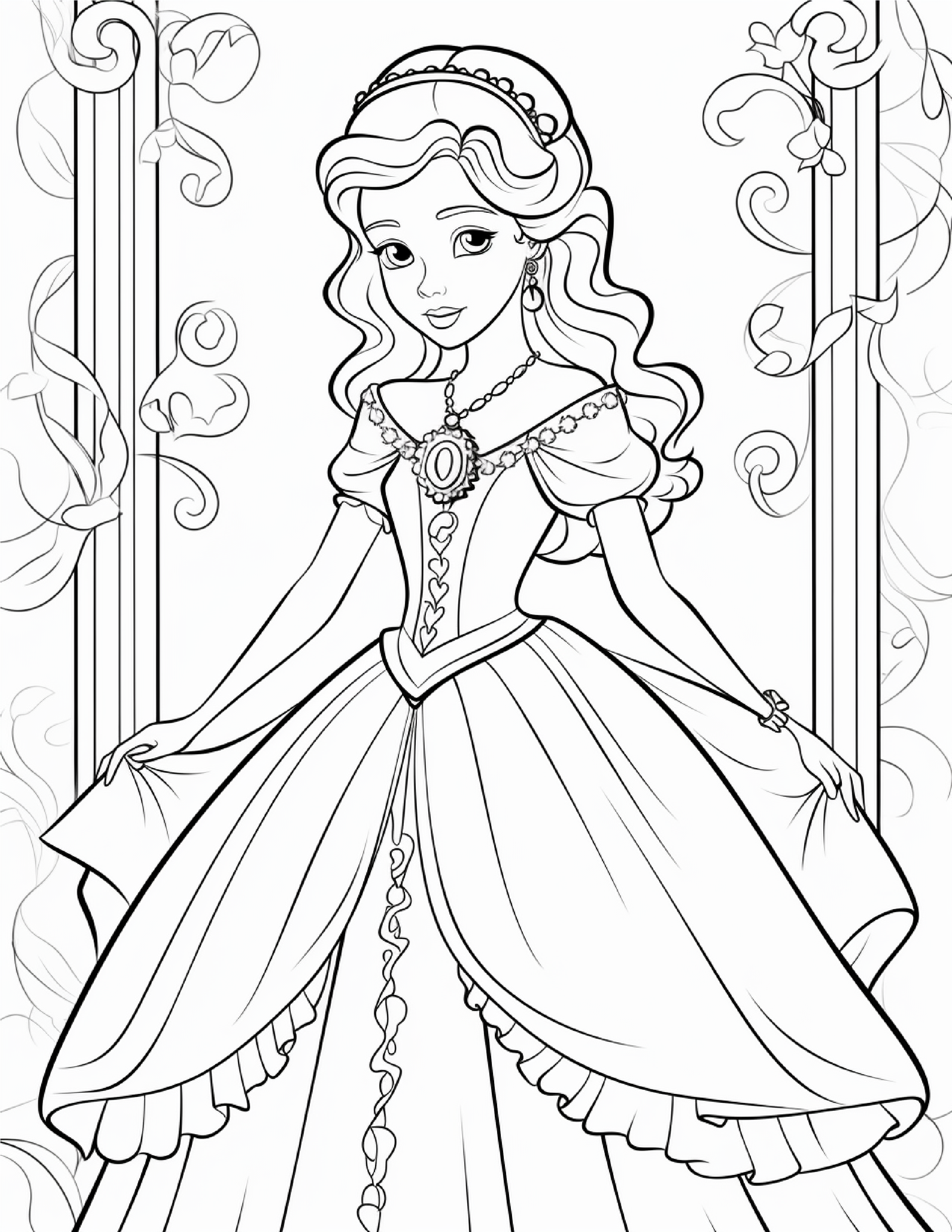 Coloring Pages 50 Princesses by Maryna - Ourboox.com